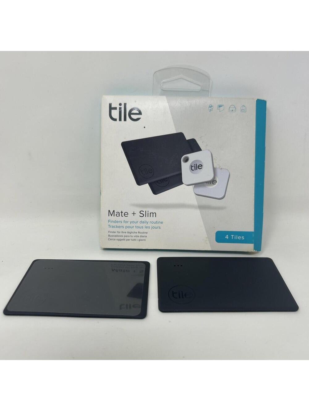 New Set of 2 Tile Slim Universal Bluetooth Finder Tracker T7001 Black *Read*